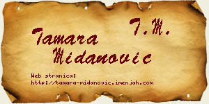 Tamara Midanović vizit kartica